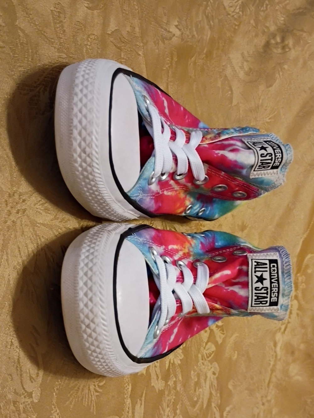 CONVERSE All Star Tie-Dye Low Top - Red, Blue, Yellow Women's 9.0 Men's 7.0 - Picture 3 of 9